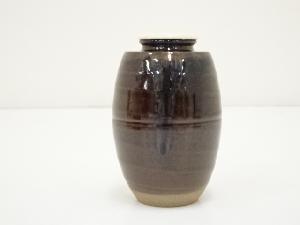 【平安　㐂山造　文琳茶入　共箱　茶道具】骨董　アンティーク　インテリア 道具 ] - 道具 京焼 平安喜山造 肩衝茶入（仕覆付）（共箱）□zネット